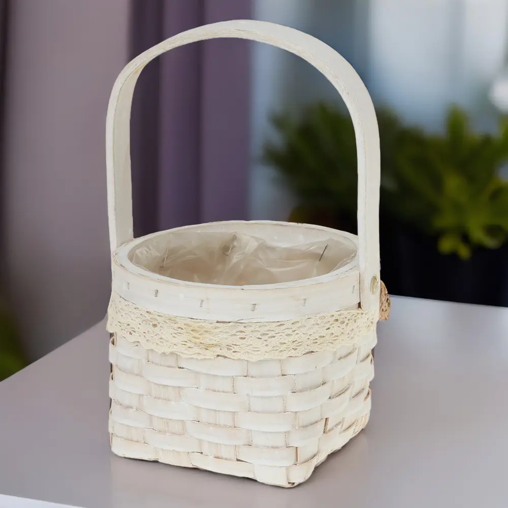 Фото Корзина для фруктов 7цветов-декор 13 см Дерево цвет белый Фото Корзина для фруктов 7цветов-декор 13 см Дерево цвет белый