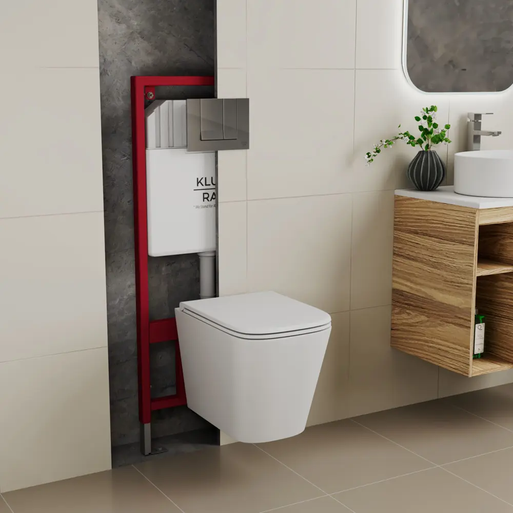 Фото 4 Комплект BAU 6 в 1: инсталляция KLUDI Rak80000-OWLT190401-RAK80010 унитаз безободковый OWL Vatter Ruta-H 53x36.5 быстросъёмное сиденье клавиша хром Фото 4 Комплект BAU 6 в 1: инсталляция KLUDI Rak80000-OWLT190401-RAK80010 унитаз безободковый OWL Vatter Ruta-H 53x36.5 быстросъёмное сиденье клавиша хром
