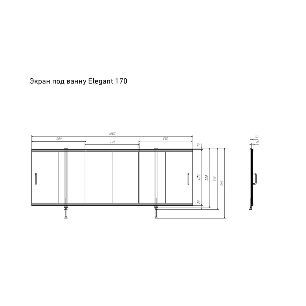 Фото 2 Экран под ванну Alavann Elegant ALV0929003 170 см раздвижной на алюминиевом профиле, 3 дверцы цвет суланжа Фото 2 Экран под ванну Alavann Elegant ALV0929003 170 см раздвижной на алюминиевом профиле, 3 дверцы цвет суланжа