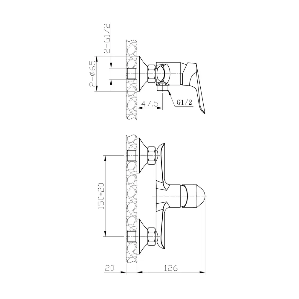 Фото 2 Смеситель для душа ESKO Cairo CI 80 w/a цвет хром