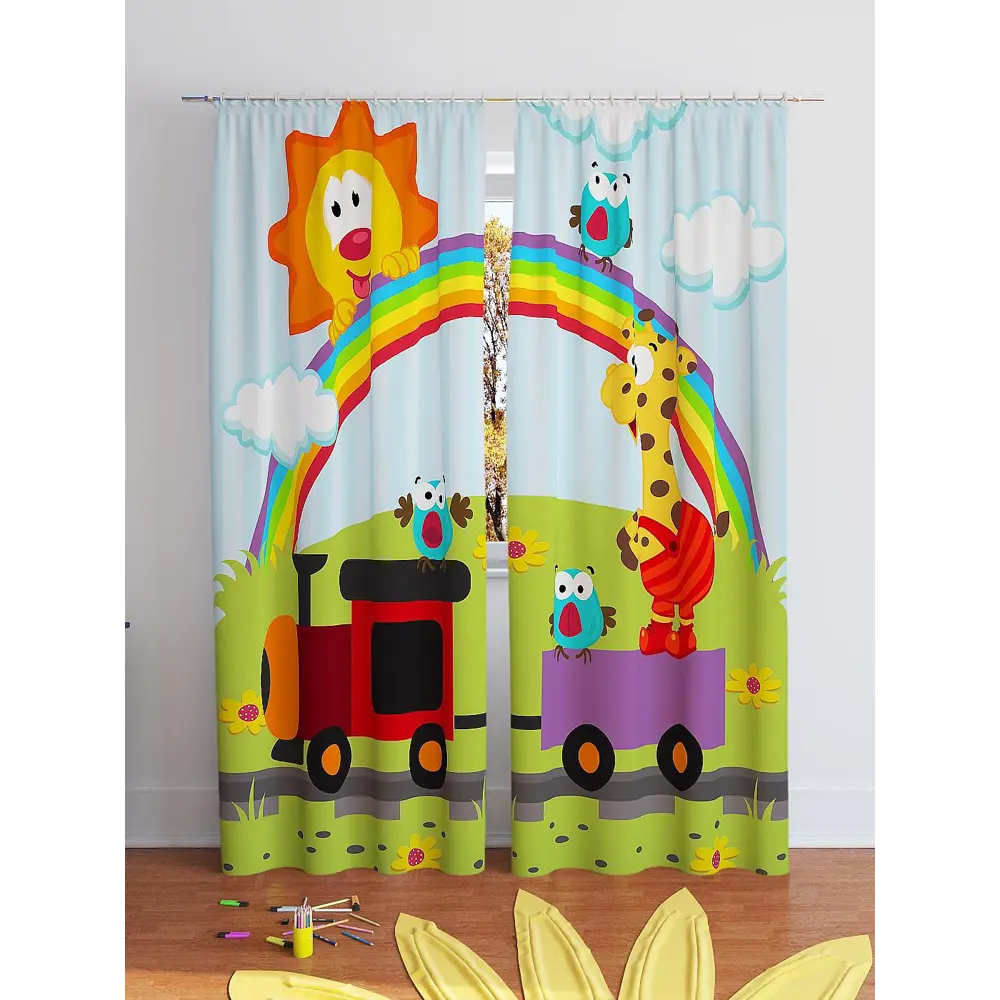 Фото Комплект штор на ленте At Home Софи 150x260 см блэкаут цвет синий/голубой AA900408 Фото Комплект штор на ленте At Home Софи 150x260 см блэкаут цвет синий/голубой AA900408