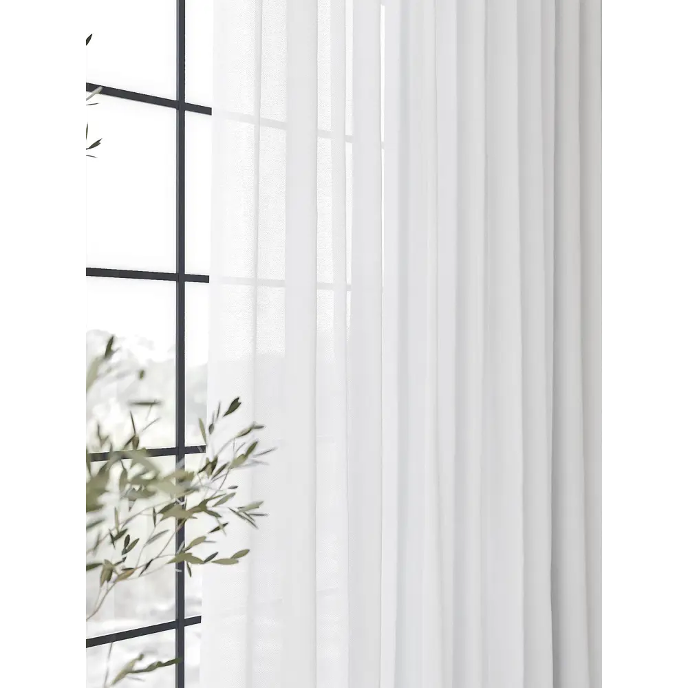 Фото 9 Тюль на ленте At Home Хлои 200x290 см вуаль цвет белый/голубой AA123118-290