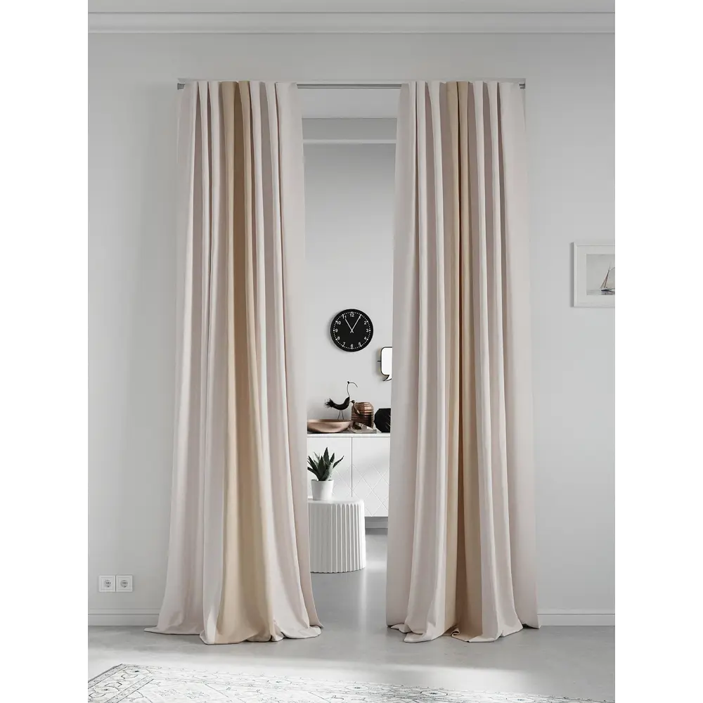 Фото 2 Комплект штор на ленте At Home Нобиус сатин 180x260 см цвет бежевый AA213568-260 Фото 2 Комплект штор на ленте At Home Нобиус сатин 180x260 см цвет бежевый AA213568-260