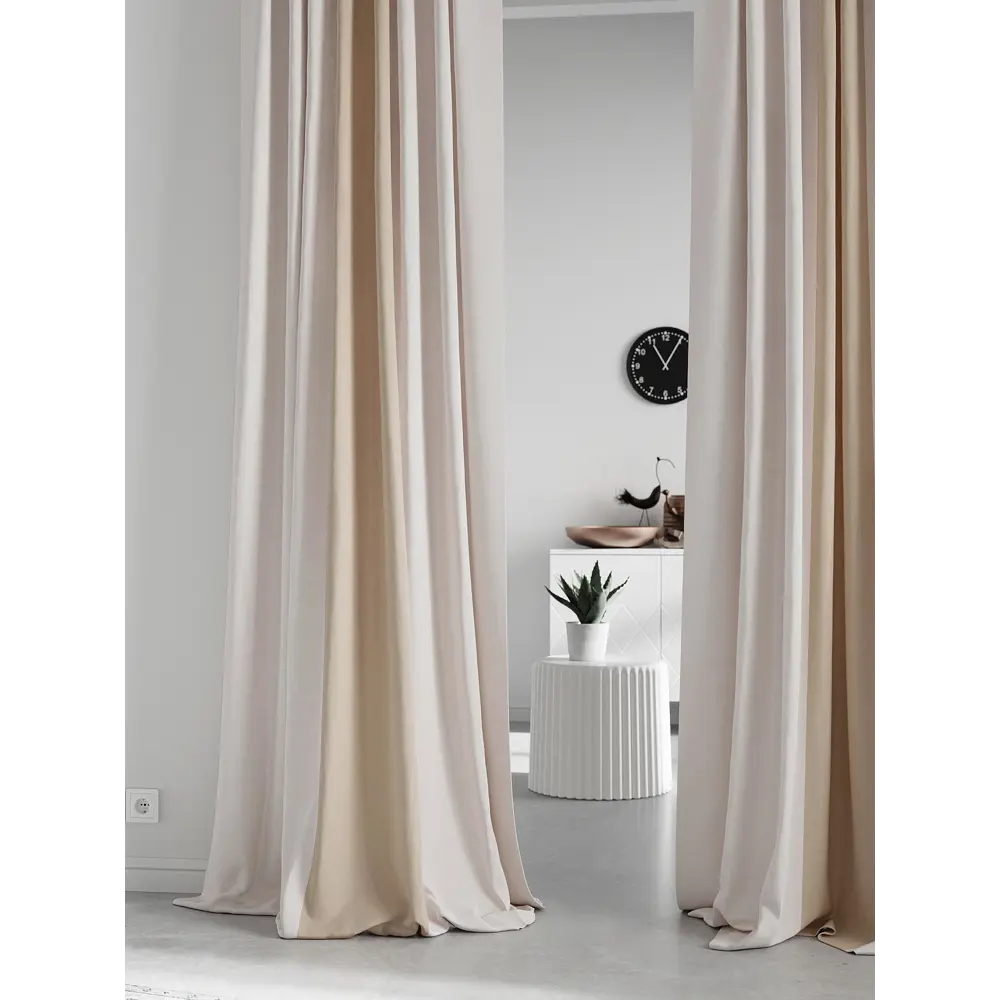 Фото 3 Комплект штор на ленте At Home Нобиус сатин 180x260 см цвет бежевый AA213568-260 Фото 3 Комплект штор на ленте At Home Нобиус сатин 180x260 см цвет бежевый AA213568-260