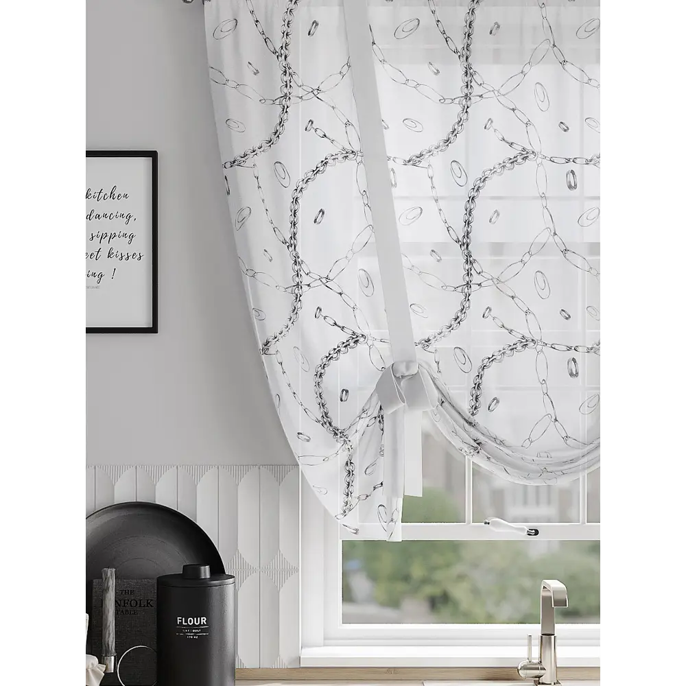 Фото 2 Тюль на ленте Helga 150x150 см вуаль цвет белый HH518048 Фото 2 Тюль на ленте Helga 150x150 см вуаль цвет белый HH518048