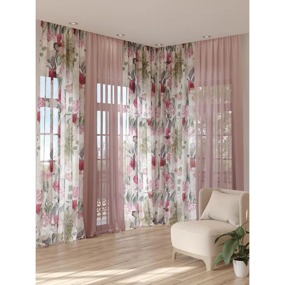 Фото 3 Тюль на ленте Helga 150x280 см вуаль цвет бежевый HH974286