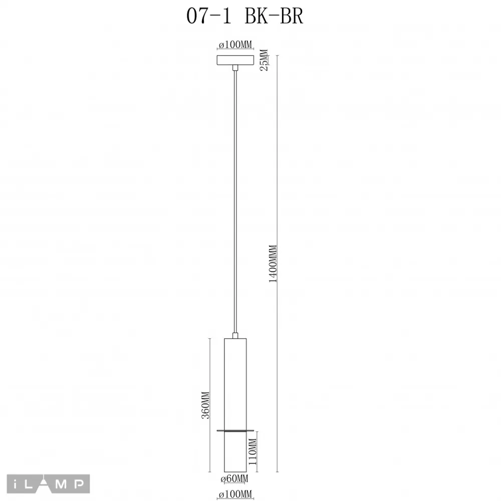 Фото 2 Светильник подвесной Ilamp Lofty 10705-1-bk-br 1 лампа 1.39 м² цвет черный, латунь Фото 2 Светильник подвесной Ilamp Lofty 10705-1-bk-br 1 лампа 1.39 м² цвет черный, латунь