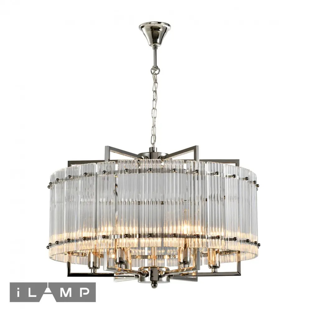 Фото Светильник подвесной Ilamp Silverstone P9503-6-nic 6 ламп 9.43 м² цвет прозрачный, никель Фото Светильник подвесной Ilamp Silverstone P9503-6-nic 6 ламп 9.43 м² цвет прозрачный, никель