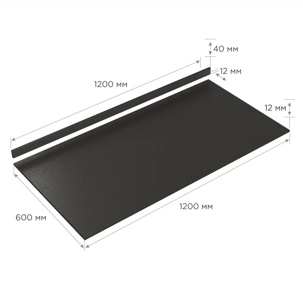 Фото 3 Кухонная столешница Slotex Compact с плинтусом 120x60x0.12 см HPL-пластик цвет черный Фото 3 Кухонная столешница Slotex Compact с плинтусом 120x60x0.12 см HPL-пластик цвет черный