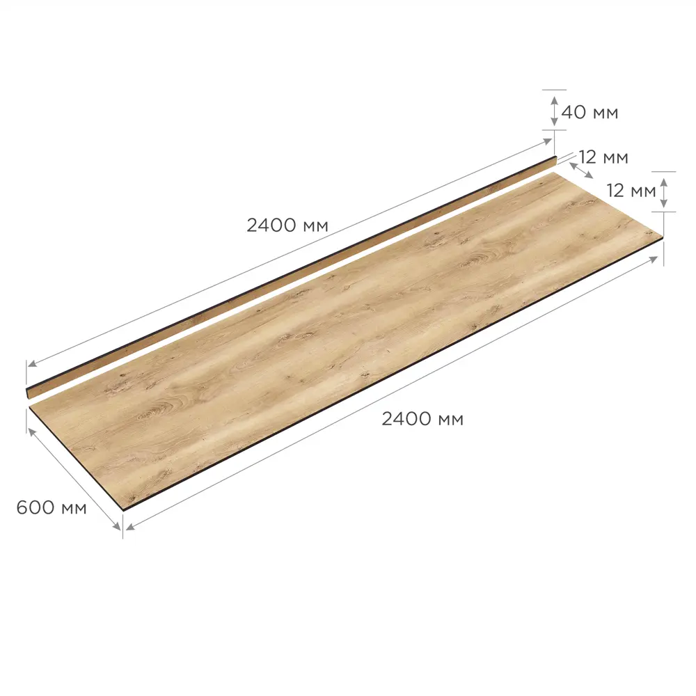 Фото 2 Кухонная столешница Slotex 240x60x0.12 см HPL-пластик цвет коричневый