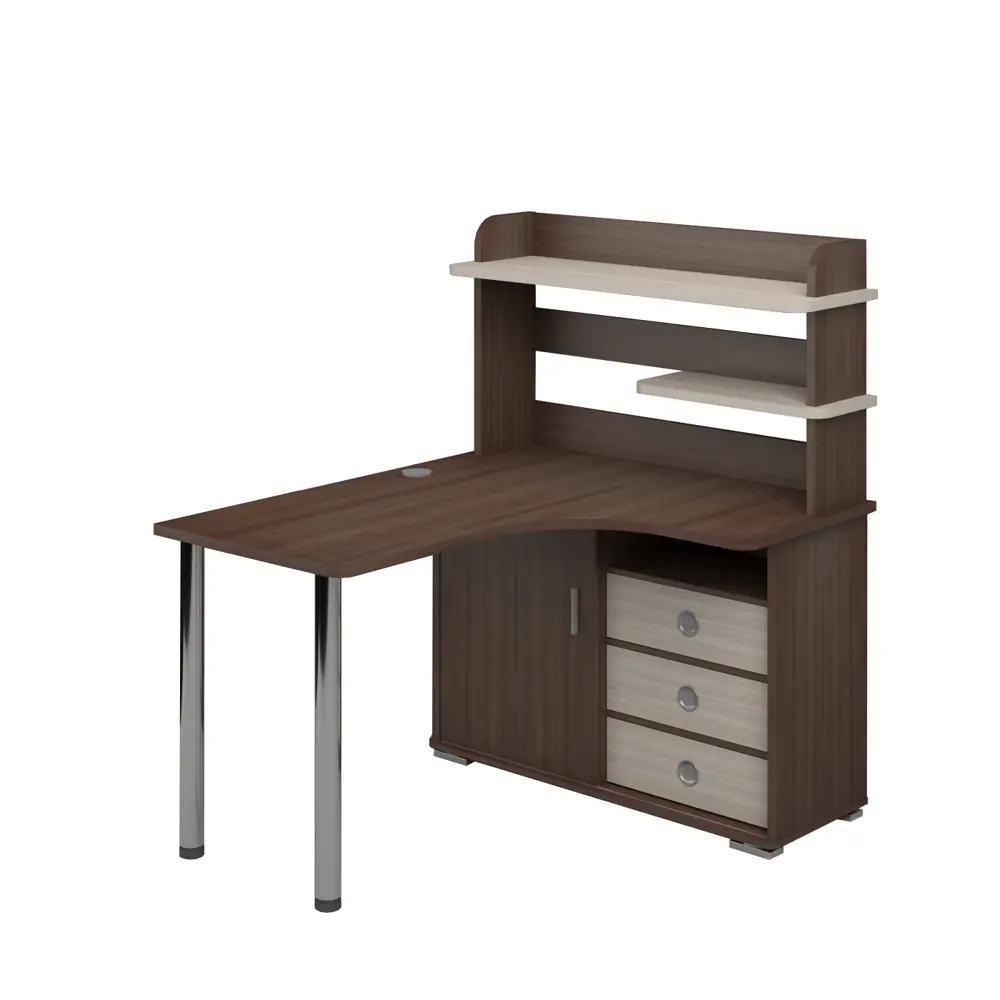 Фото 2 Стол компьютерный Мэрдэс СР-135М правый 116x138x130 см ЛДСП цвет шоколад Фото 2 Стол компьютерный Мэрдэс СР-135М правый 116x138x130 см ЛДСП цвет шоколад