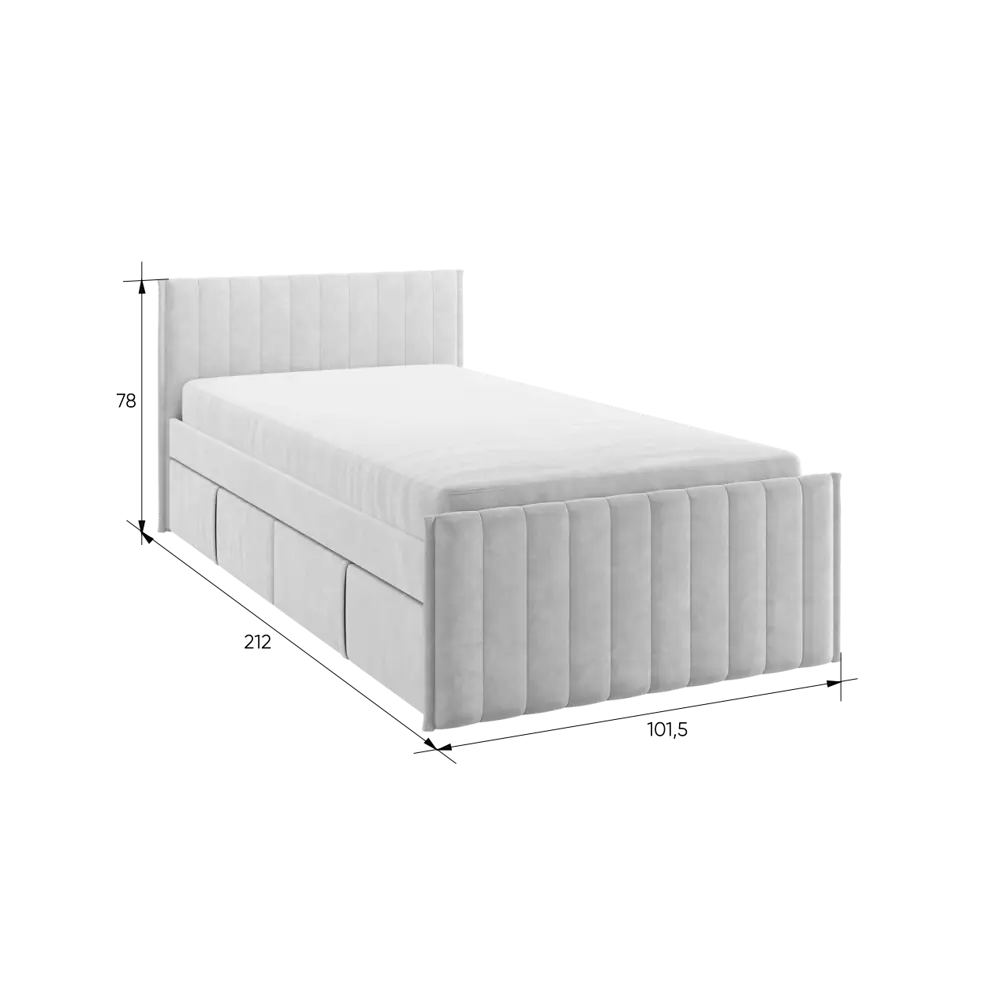 Фото 3 Кровать с ящиками Mebelson Твикс 101.5x78x212 см велюр цвет капучино 171565.2170 Фото 3 Кровать с ящиками Mebelson Твикс 101.5x78x212 см велюр цвет капучино 171565.2170