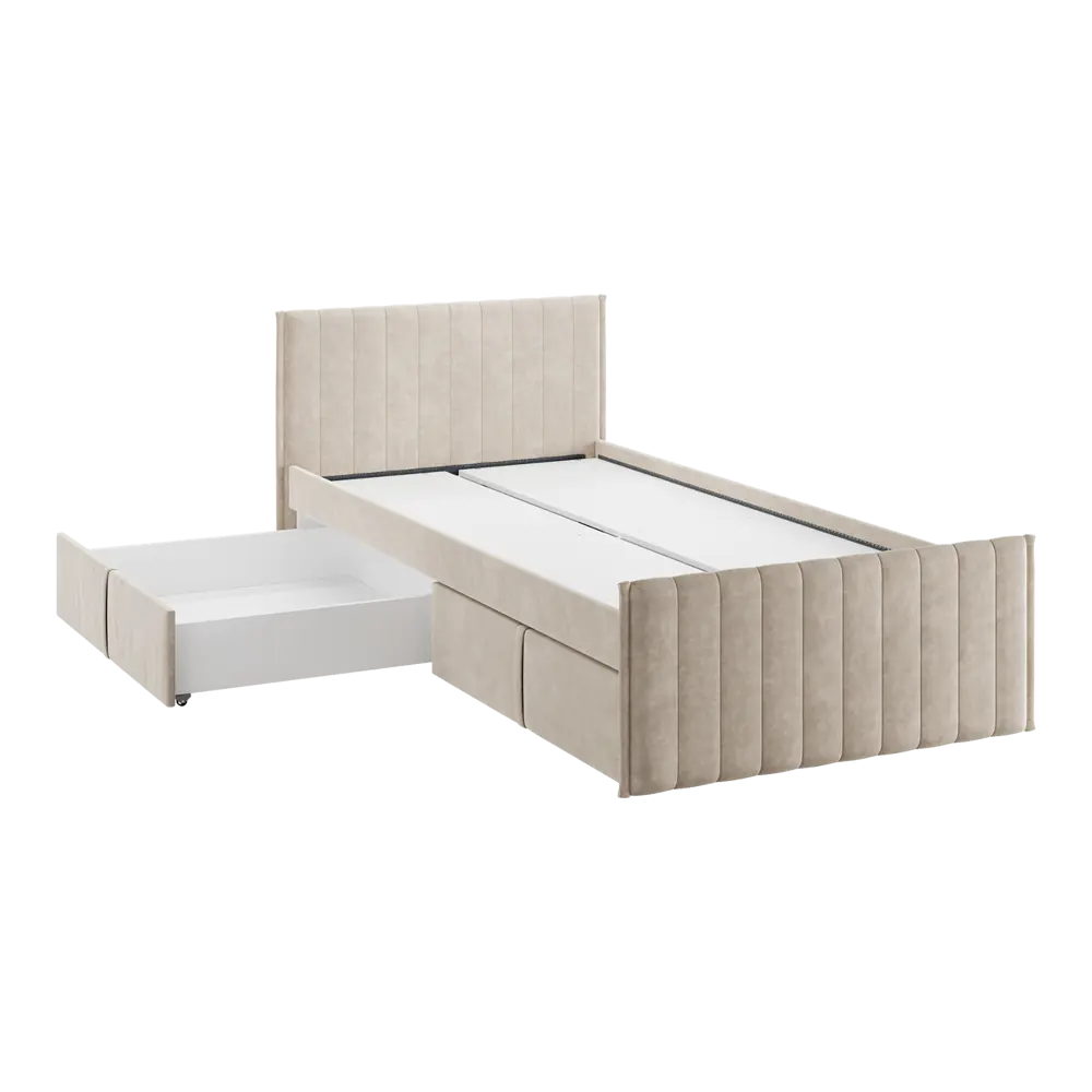 Фото 2 Кровать с ящиками Mebelson Твикс 101.5x78x212 см велюр цвет капучино 171565.2170 Фото 2 Кровать с ящиками Mebelson Твикс 101.5x78x212 см велюр цвет капучино 171565.2170