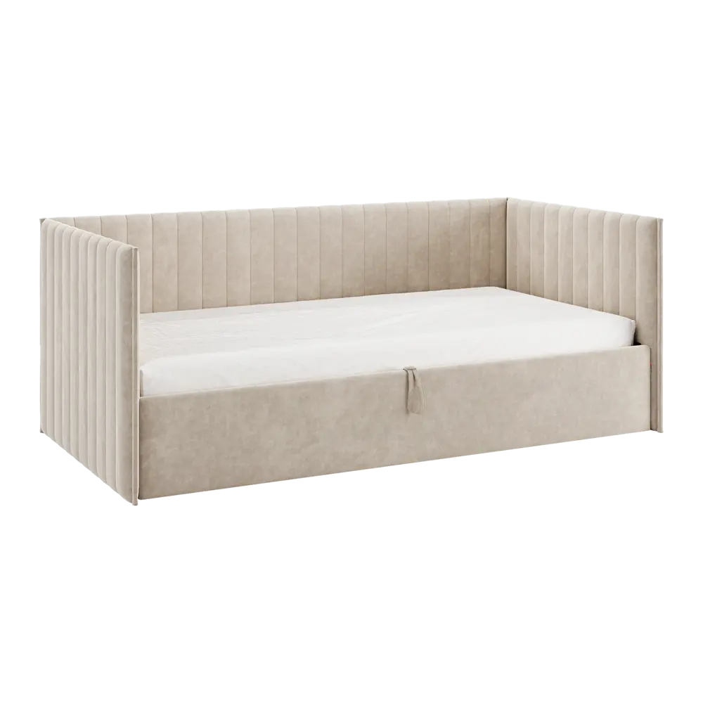 Фото Кровать с подъемным механизмом Mebelson Твикс 212x78x101.5 см велюр цвет капучино 170618.2170_СПБ2 Фото Кровать с подъемным механизмом Mebelson Твикс 212x78x101.5 см велюр цвет капучино 170618.2170_СПБ2