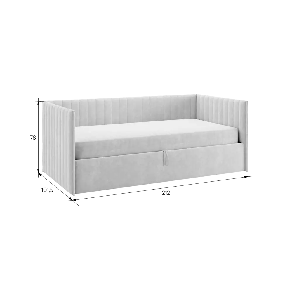 Фото 5 Кровать с подъемным механизмом Mebelson Твикс 212x78x101.5 см велюр цвет капучино 170618.2170_СПБ2 Фото 5 Кровать с подъемным механизмом Mebelson Твикс 212x78x101.5 см велюр цвет капучино 170618.2170_СПБ2