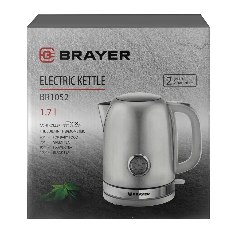 Фото Электрический чайник 1.7 л Brayer BR1052 нержавеющая сталь цвет стальной серый Фото Электрический чайник 1.7 л Brayer BR1052 нержавеющая сталь цвет стальной серый