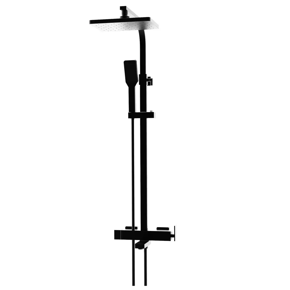 Фото Душевая система KONSENSA Прато со смесителем цвет черный матовый Фото Душевая система KONSENSA Прато со смесителем цвет черный матовый