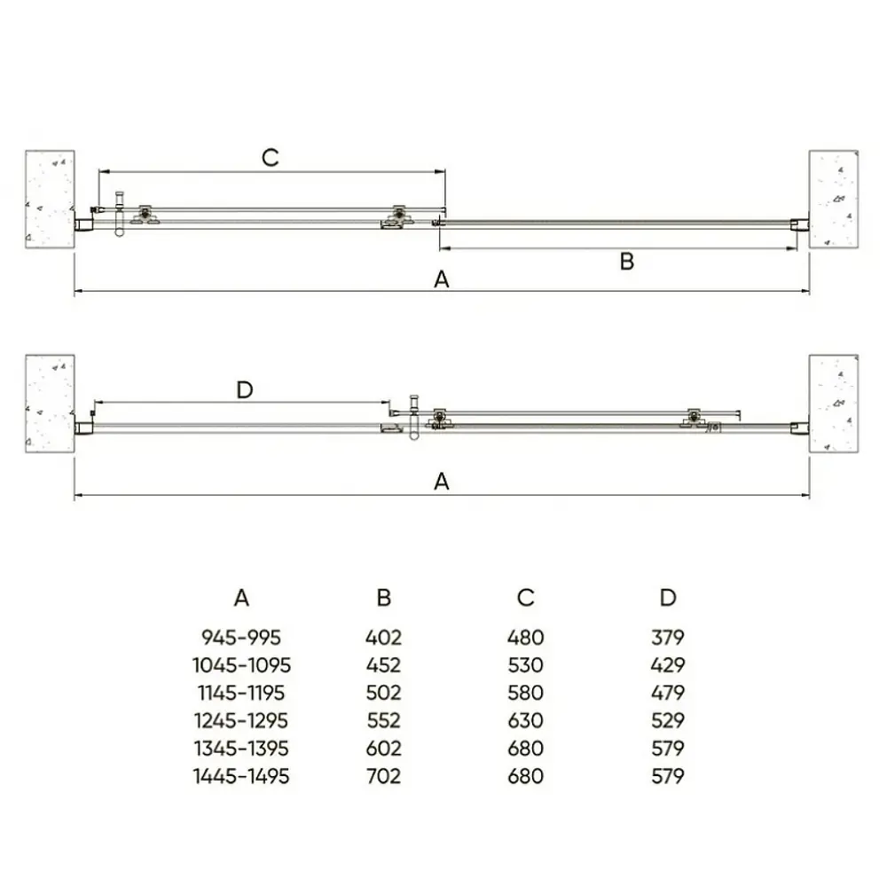 Фото 5 Душевая дверь Veconi 413462 150см эффект стекла прозрачный раздвижной