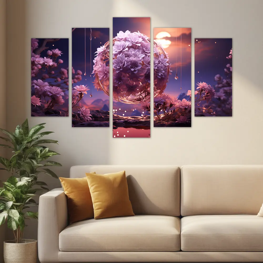Фото 4 Картина модульная на стену ДоброДаров Цветы ночью 140x80 см MD0719 Фото 4 Картина модульная на стену ДоброДаров Цветы ночью 140x80 см MD0719