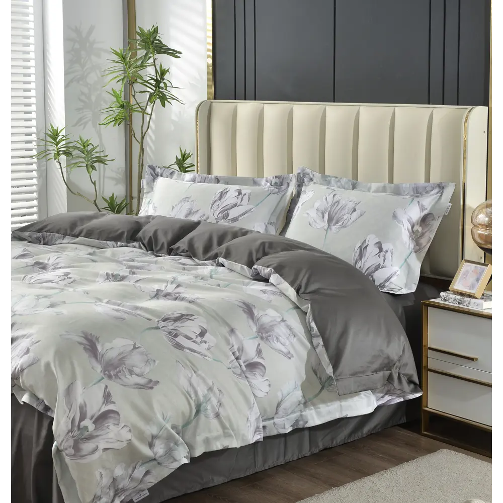 Фото 2 Комплект постельного белья The eleventh kingdom Egyptian Cotton сатин евро наволочки 50 x 70- 2 шт цвет серебристо-черный Фото 2 Комплект постельного белья The eleventh kingdom Egyptian Cotton сатин евро наволочки 50 x 70- 2 шт цвет серебристо-черный
