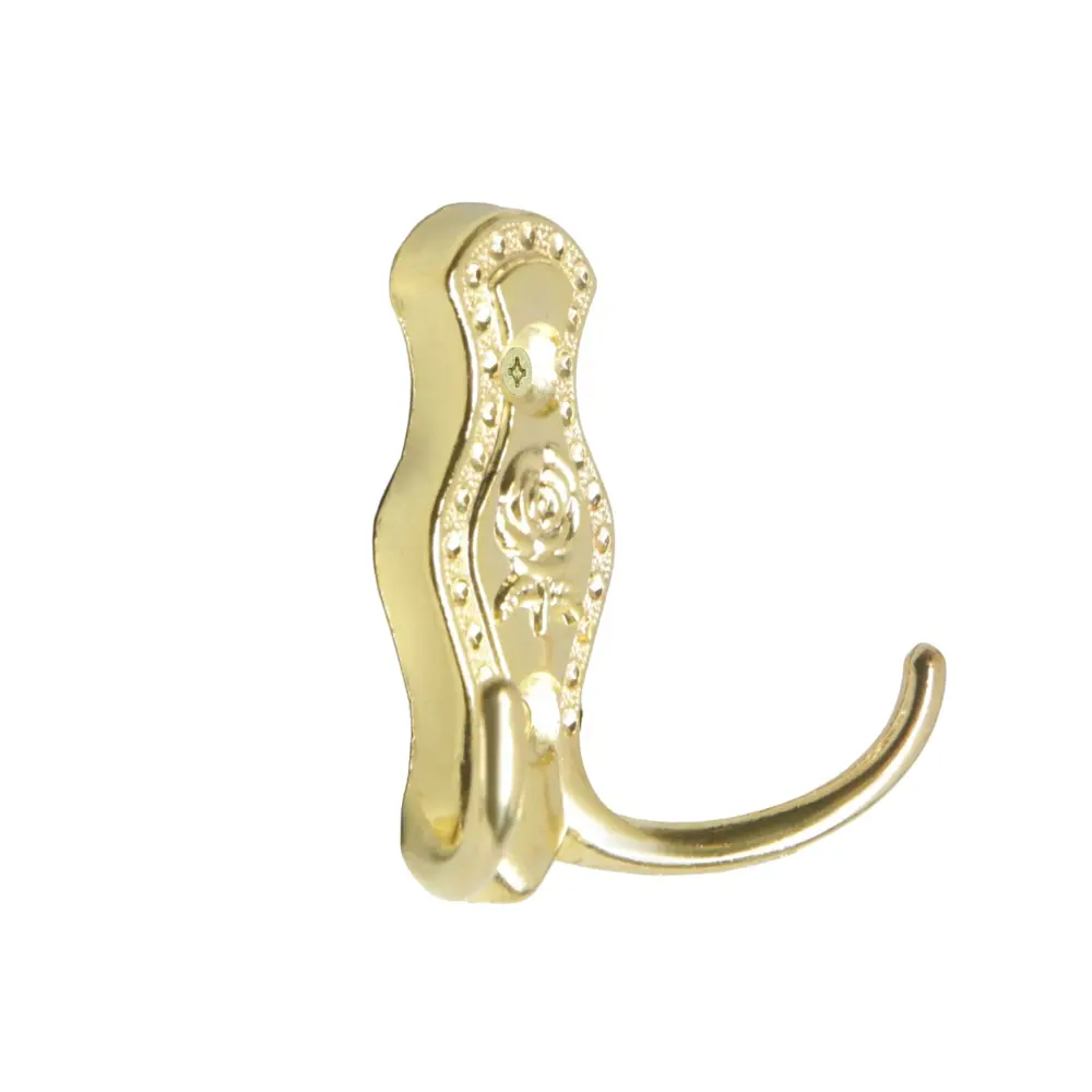 Фото Крючки мебельные Тундра tkd023 двухрожковый золото 4 шт