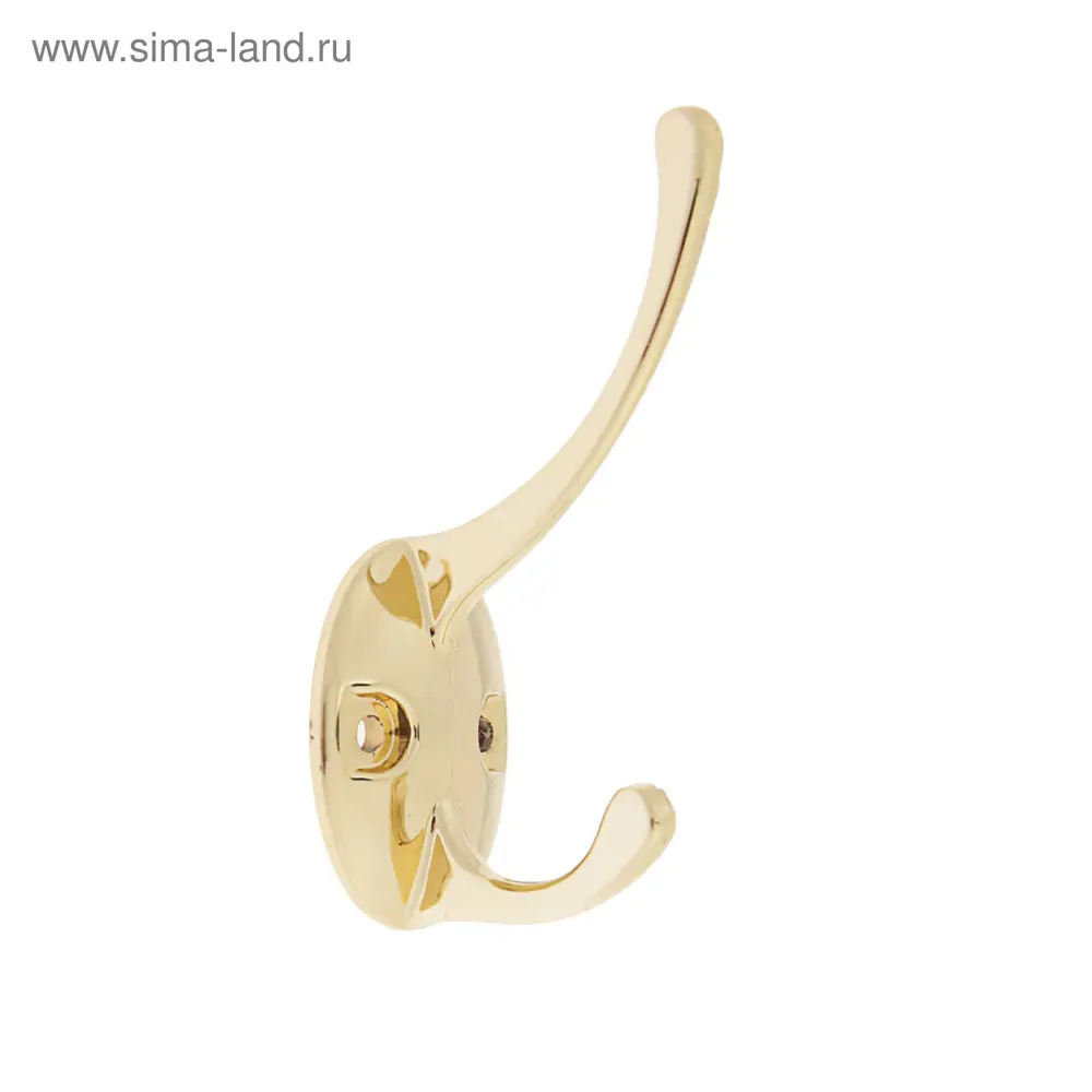 Фото 5 Крючки мебельные Тундра tkd002 light двухрожковый золото 4 шт