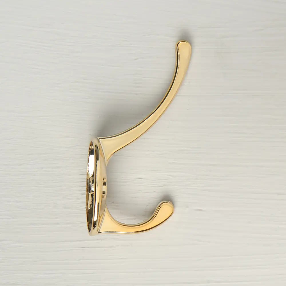 Фото 4 Крючки мебельные Тундра tkd002 light двухрожковый золото 4 шт