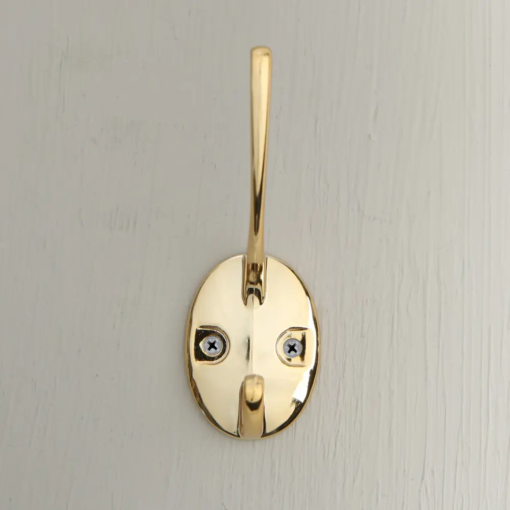 Фото 3 Крючки мебельные Тундра tkd002 light двухрожковый золото 4 шт