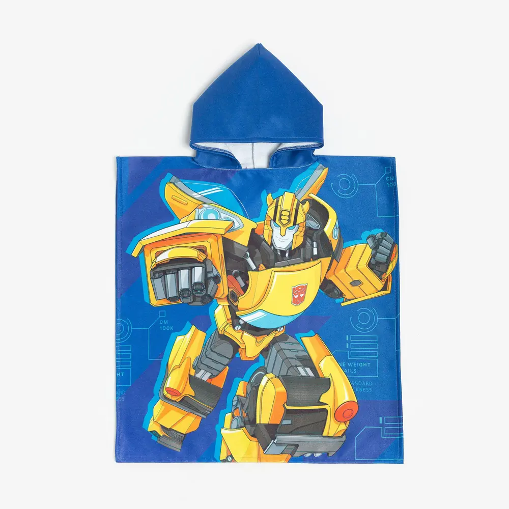 Фото 2 Полотенце-пончо детское махровое Hasbro Bumblebee Transformers 60x120 см хлопок и полиэстер Фото 2 Полотенце-пончо детское махровое Hasbro Bumblebee Transformers 60x120 см хлопок и полиэстер