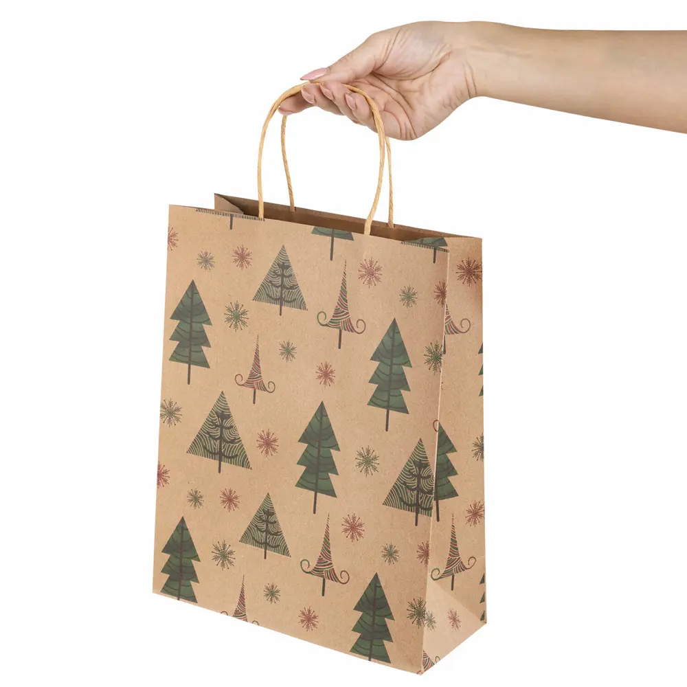 Фото 5 Пакет подарочный Комплект 10 штук новогодний 26x13x32 см Kraft Xmas Tree Золотая Сказка 591959 Фото 5 Пакет подарочный Комплект 10 штук новогодний 26x13x32 см Kraft Xmas Tree Золотая Сказка 591959