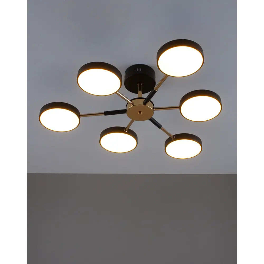 Фото 9 Люстра на штанге светодиодная Moderli Scandi V10962-cl 19 м² нейтральный белый свет цвет черный, золотой Фото 9 Люстра на штанге светодиодная Moderli Scandi V10962-cl 19 м² нейтральный белый свет цвет черный, золотой