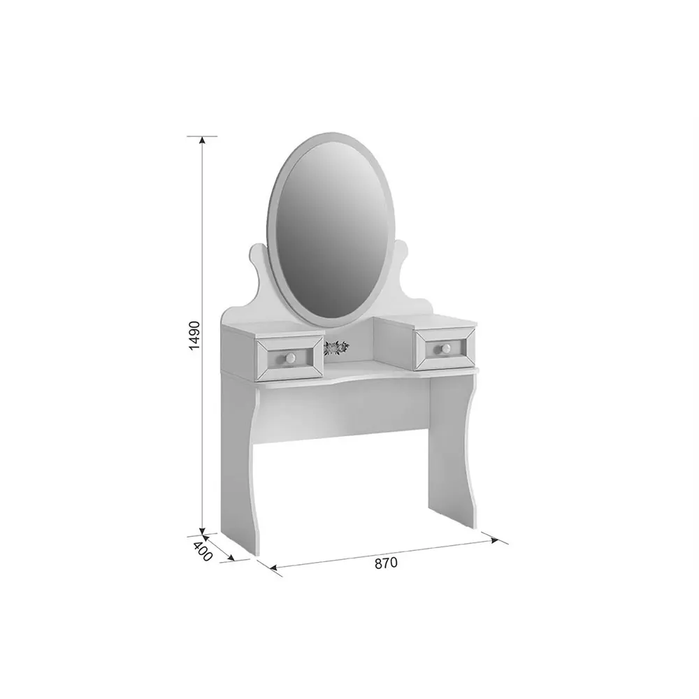 Фото 3 Туалетный столик с зеркалом Mebelson 87x149x40 см цвет белый Фото 3 Туалетный столик с зеркалом Mebelson 87x149x40 см цвет белый