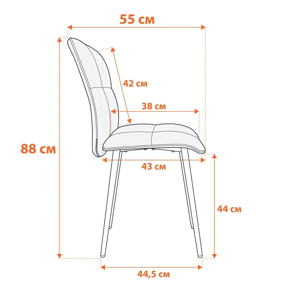 Фото 11 Кухонный стул Tetchair Medeo 45х89х56 см велюр цвет молочный Фото 11 Кухонный стул Tetchair Medeo 45х89х56 см велюр цвет молочный