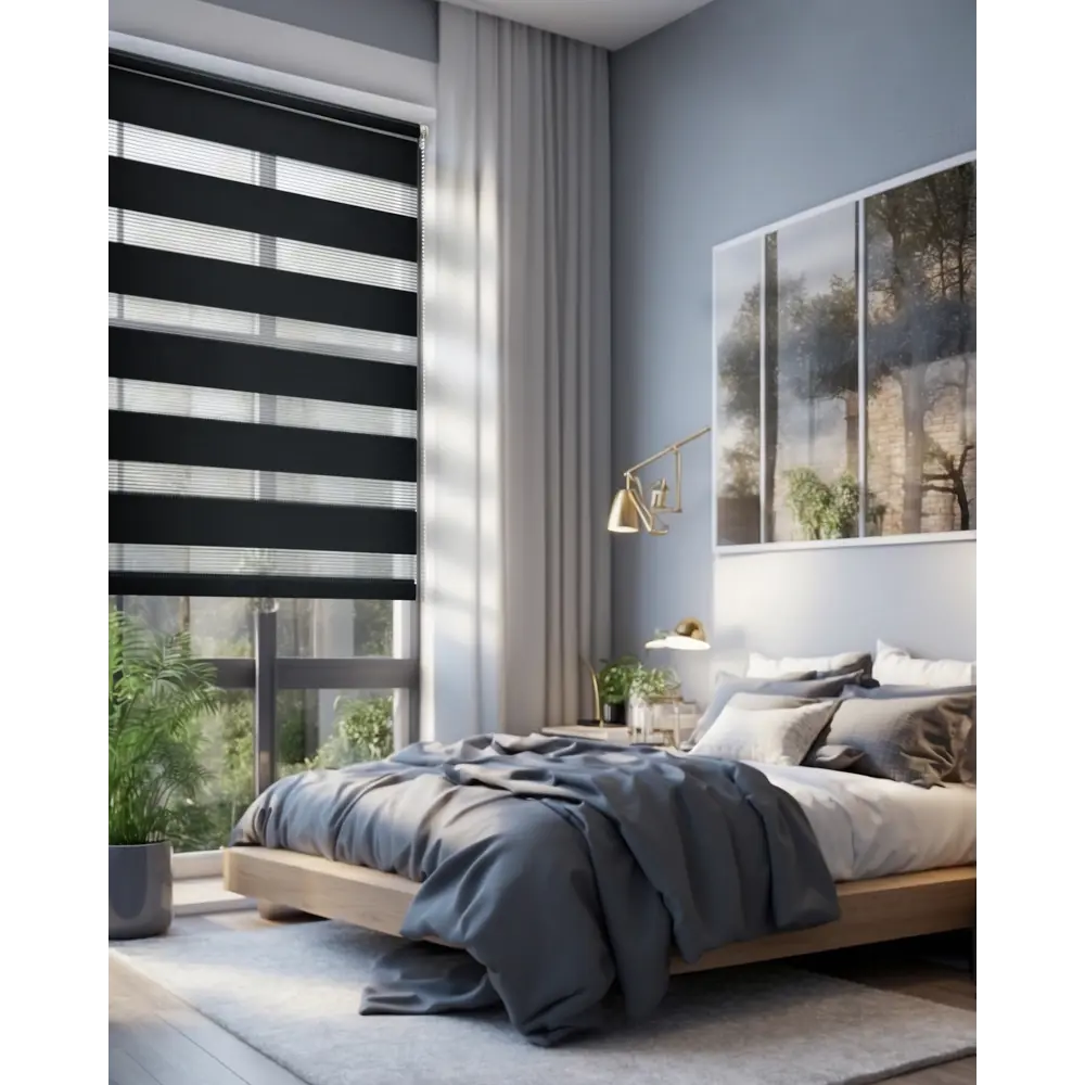 Фото 4 Рулонная штора Лентабел Сандра 76x160 см цвет черный