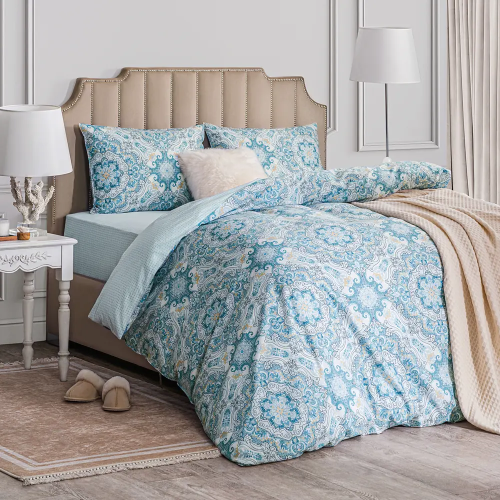 Фото Комплект постельного белья Estia Эльснер перкаль 1.5-спальный наволочки 50 x 70- 2 шт цвет разноцветный