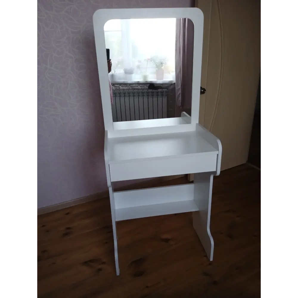 Фото 4 Туалетный столик с зеркалом Нева ТЛС 60x145x36 см цвет белый матовый Фото 4 Туалетный столик с зеркалом Нева ТЛС 60x145x36 см цвет белый матовый