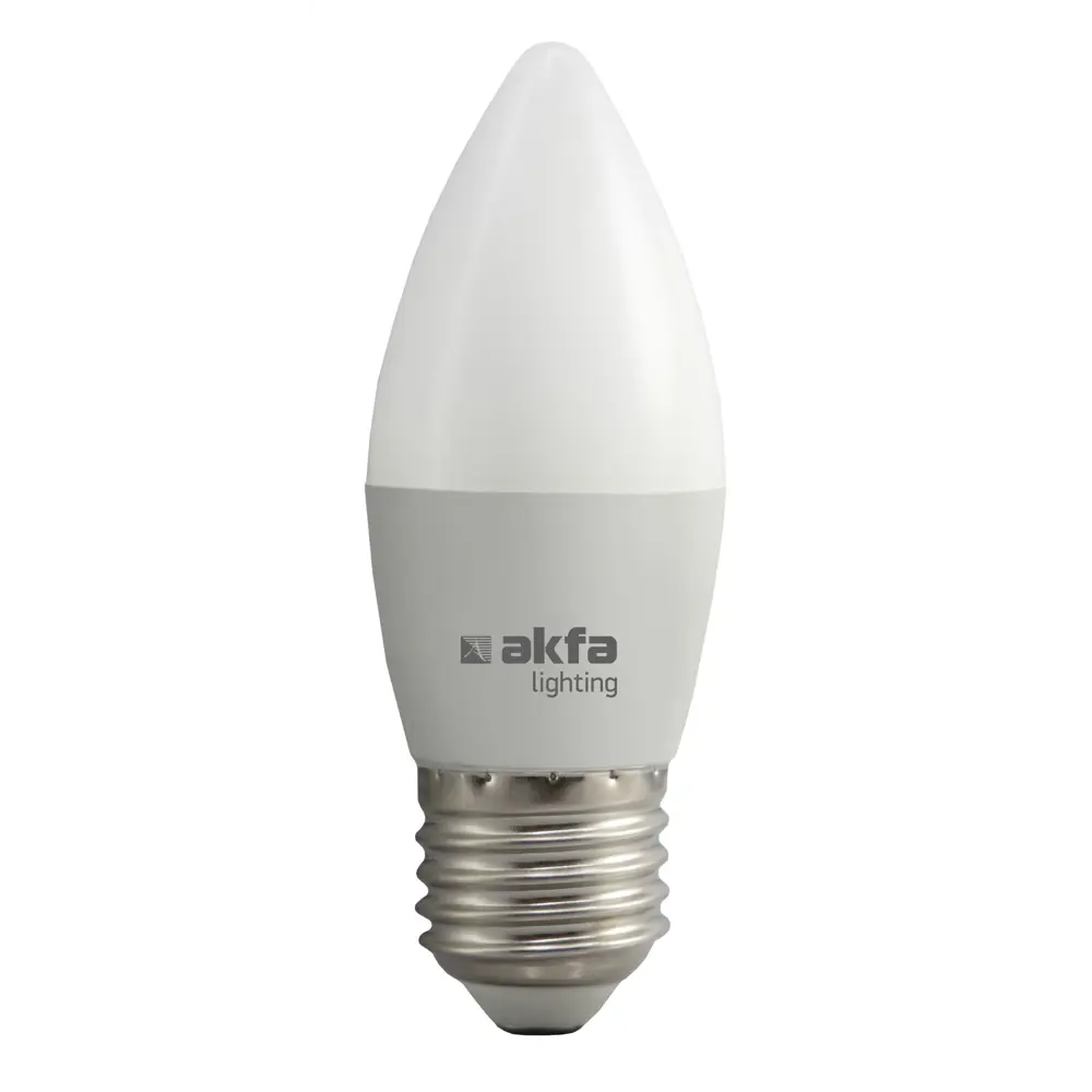 Фото Лампочка светодиодная Akfa lighting Fllfl052740a E27 220 В 5 Вт свеча белая 500 Лм нейтральный белый свет Фото Лампочка светодиодная Akfa lighting Fllfl052740a E27 220 В 5 Вт свеча белая 500 Лм нейтральный белый свет