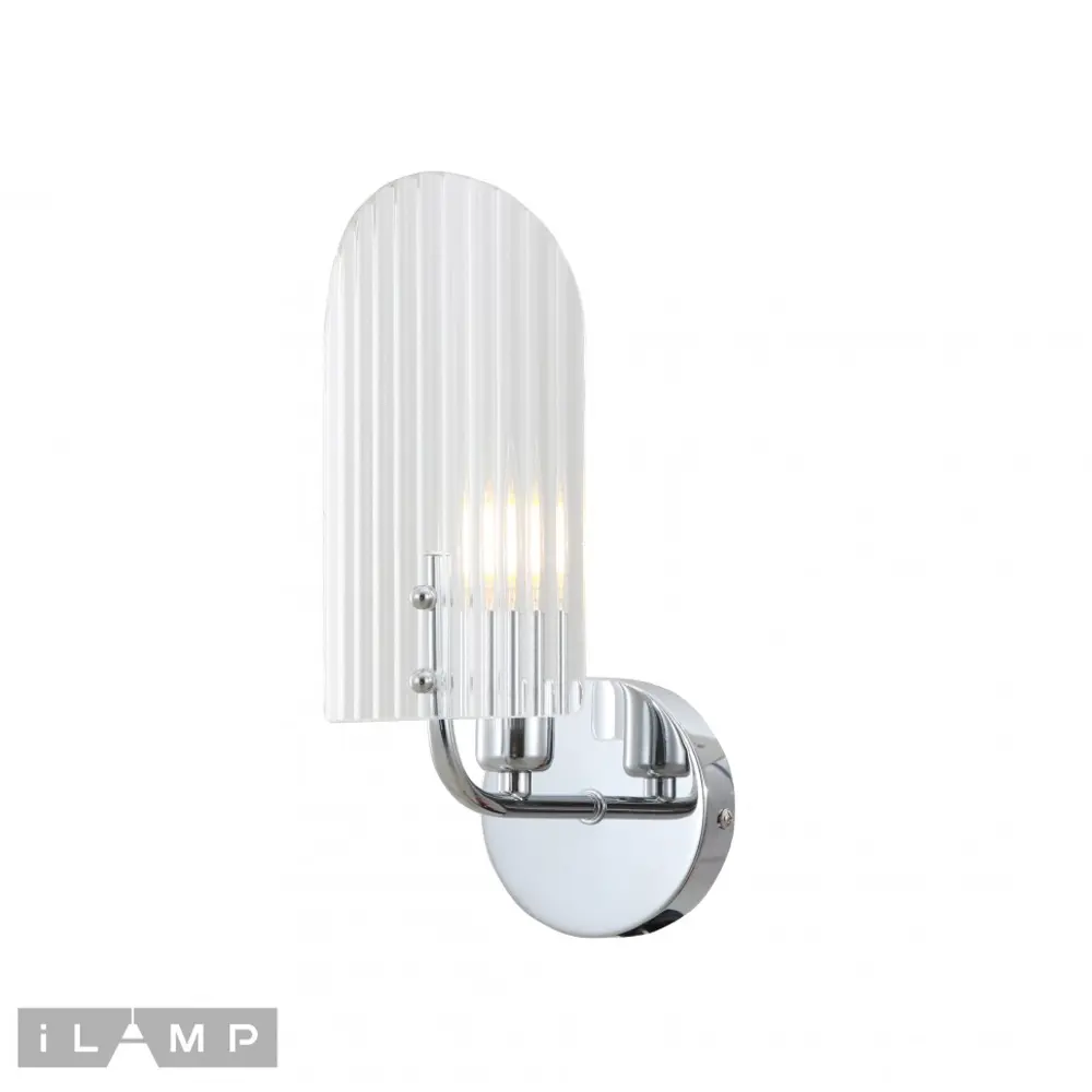 Фото 2 Настенный светильник Ilamp Dolce W15571-1 cr+cl цвет хром Фото 2 Настенный светильник Ilamp Dolce W15571-1 cr+cl цвет хром