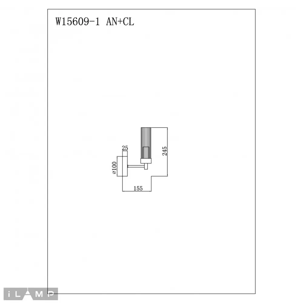Фото 3 Настенный светильник Ilamp Evolution W15609-1 an+cl цвет черный