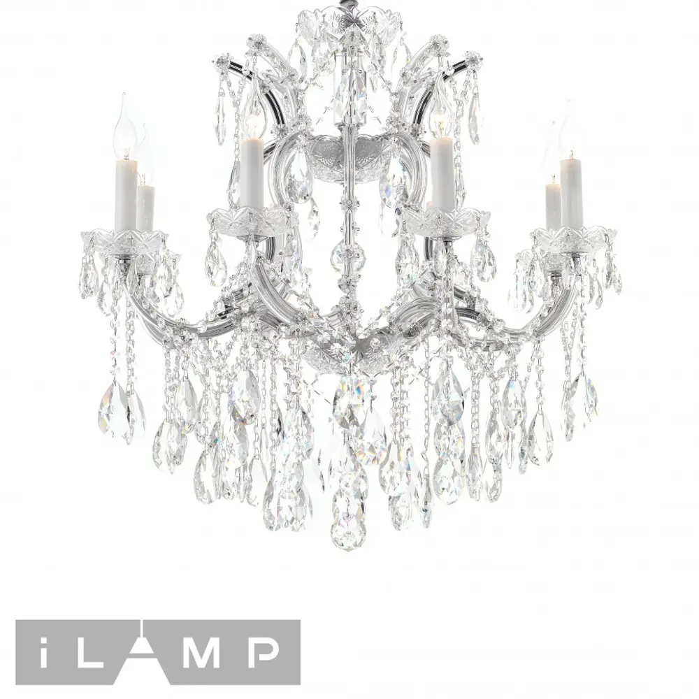 Фото 2 Люстра подвесная Ilamp Diamond 6071-8 cr+cl 8 лампа 16 м² цвет хром Фото 2 Люстра подвесная Ilamp Diamond 6071-8 cr+cl 8 лампа 16 м² цвет хром