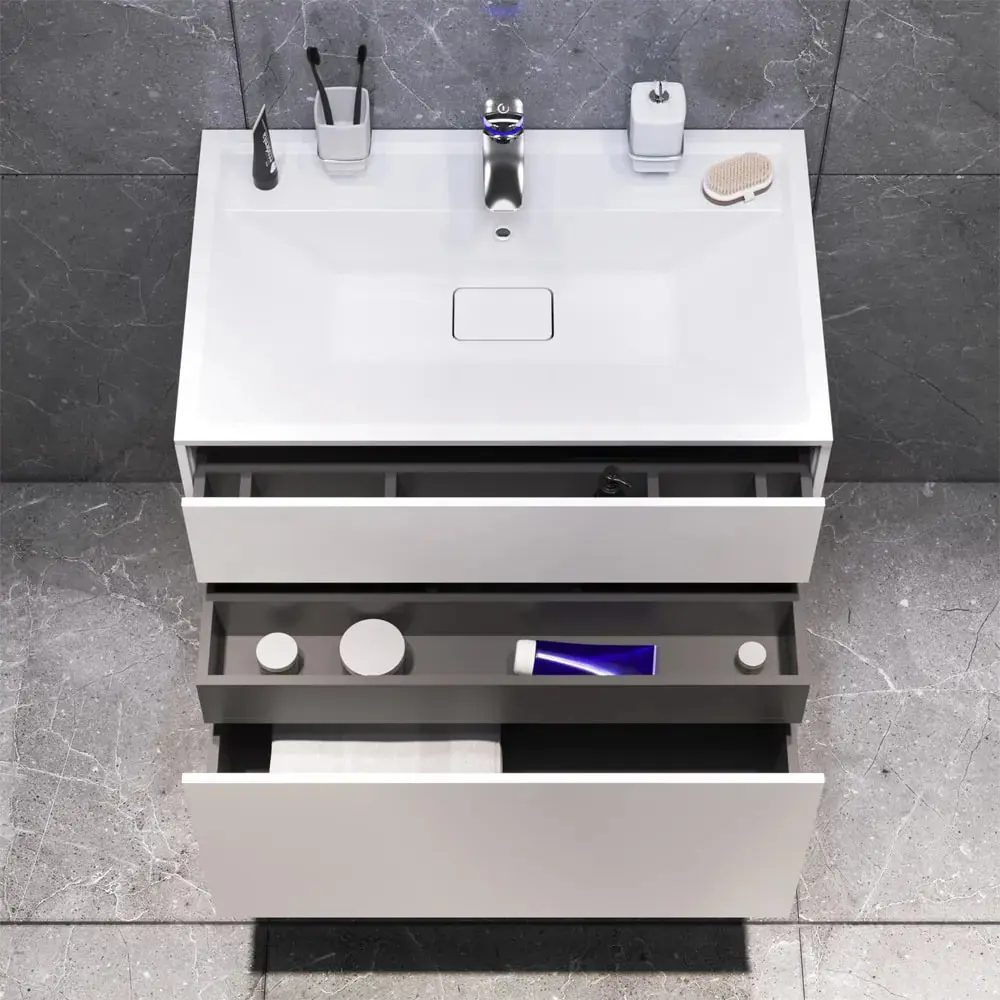 Фото 8 Тумба под раковину подвесная AM.PM INSPIRE V2.0 M50AFHX1003EGM 100 см, 3 ящика, push-to-open Фото 8 Тумба под раковину подвесная AM.PM INSPIRE V2.0 M50AFHX1003EGM 100 см, 3 ящика, push-to-open