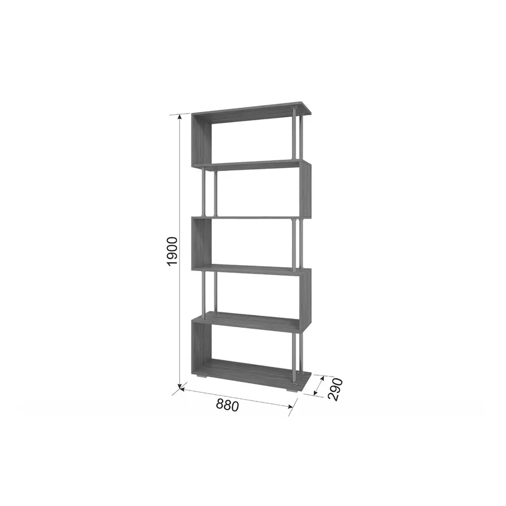 Фото 3 Стеллаж деревянный Mebelson 80x190x29 см ЛДСП цвет дуб Фото 3 Стеллаж деревянный Mebelson 80x190x29 см ЛДСП цвет дуб