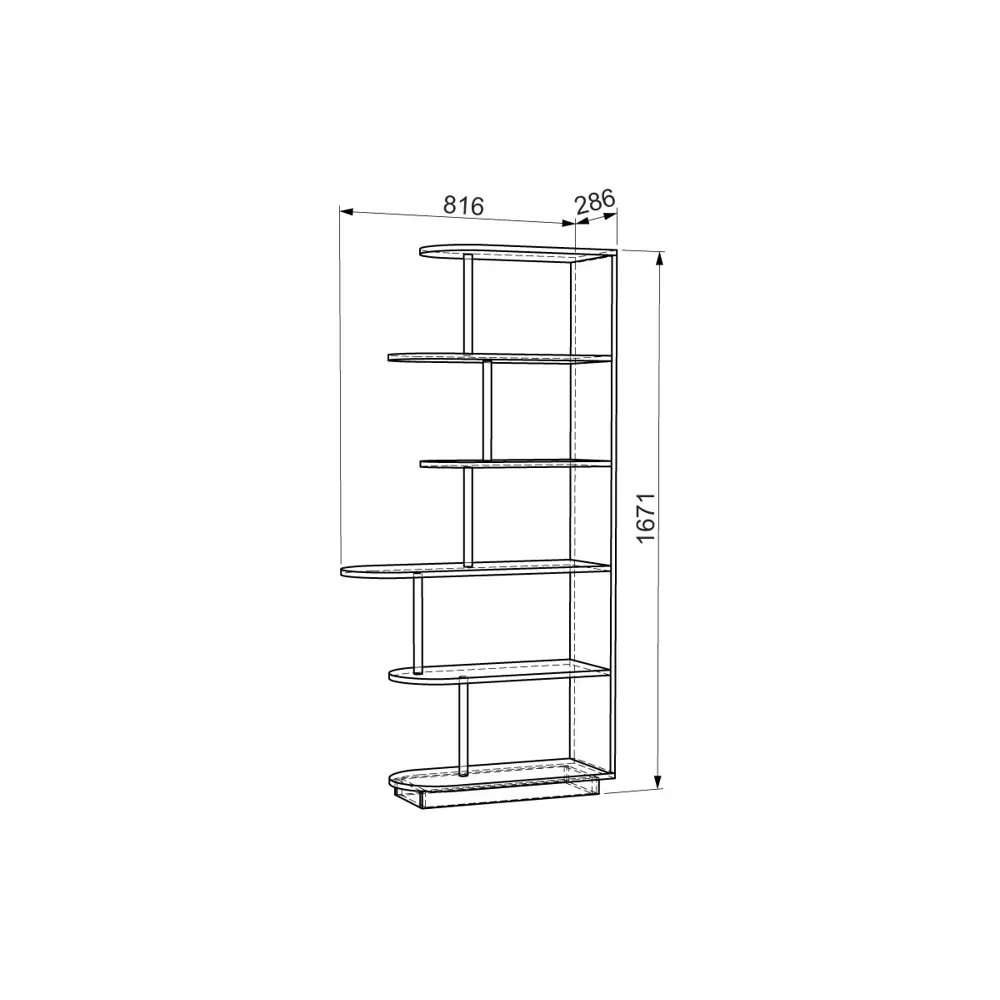 Фото 2 Стеллаж деревянный Mebelson 82x167x29 см ЛДСП цвет дуб Фото 2 Стеллаж деревянный Mebelson 82x167x29 см ЛДСП цвет дуб