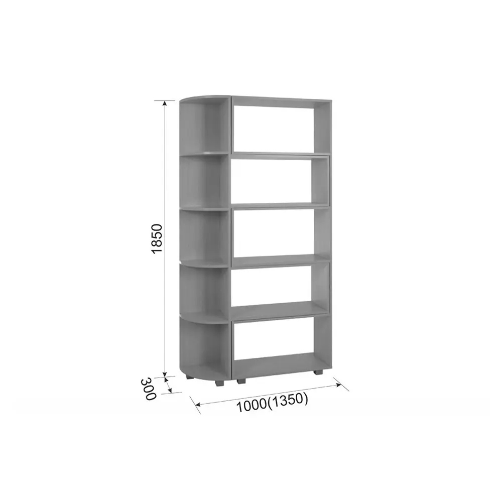 Фото 2 Стеллаж деревянный Mebelson 100x185x30 см ЛДСП цвет дуб Фото 2 Стеллаж деревянный Mebelson 100x185x30 см ЛДСП цвет дуб