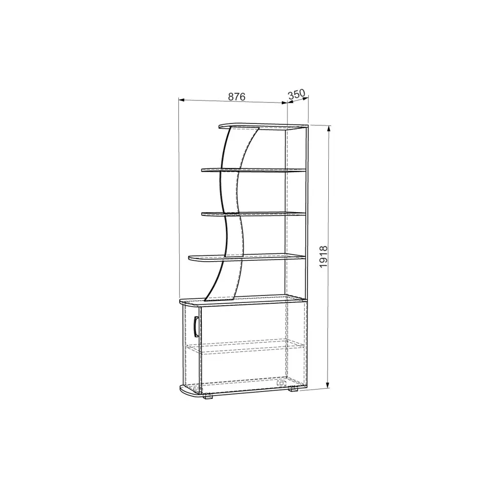 Фото 2 Стеллаж деревянный Mebelson 88x192x35 см ЛДСП цвет дуб Фото 2 Стеллаж деревянный Mebelson 88x192x35 см ЛДСП цвет дуб