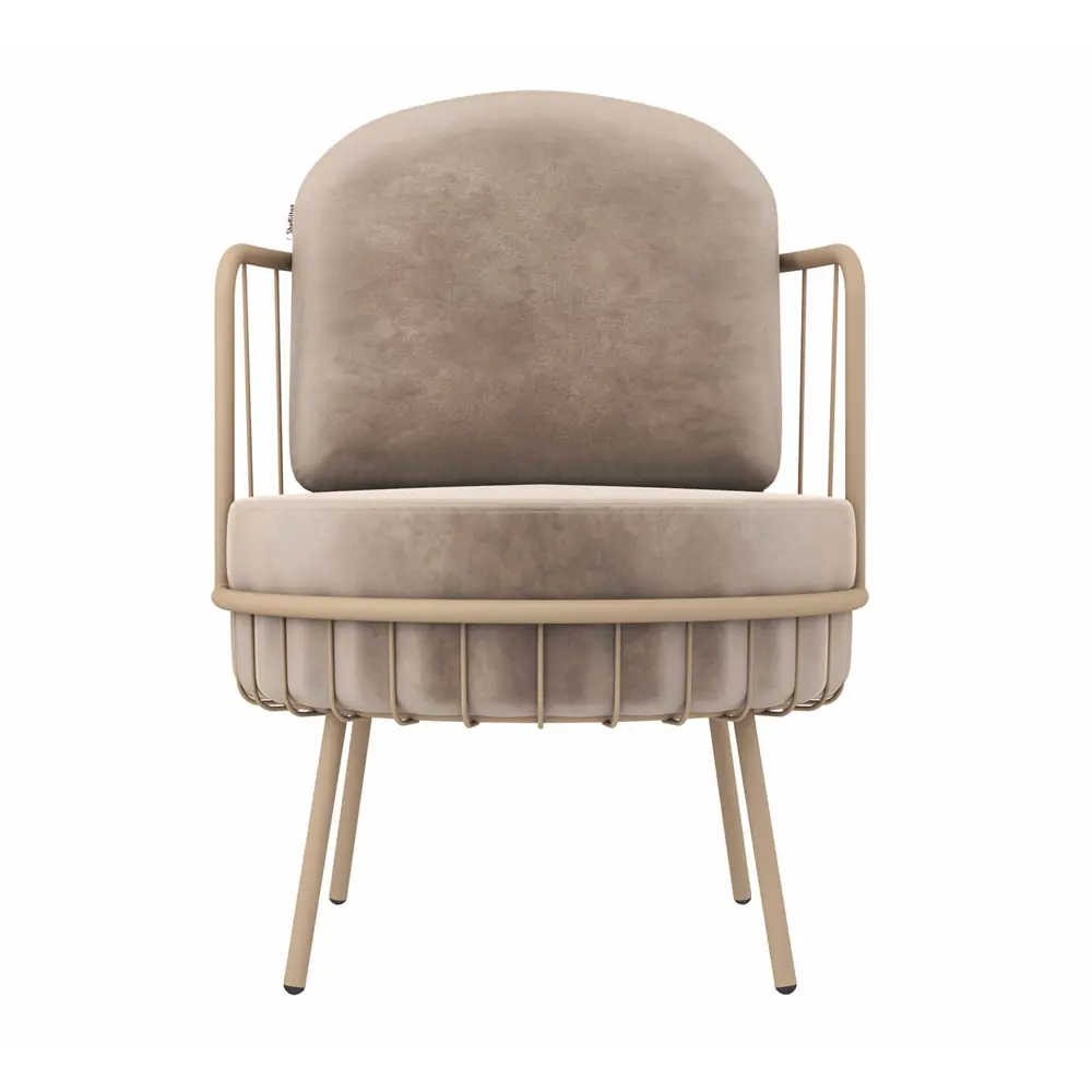 Фото 2 Кресло Sheffilton Sht-ams123 64x90x64 см велюр цвет латте/кофейный Фото 2 Кресло Sheffilton Sht-ams123 64x90x64 см велюр цвет латте/кофейный