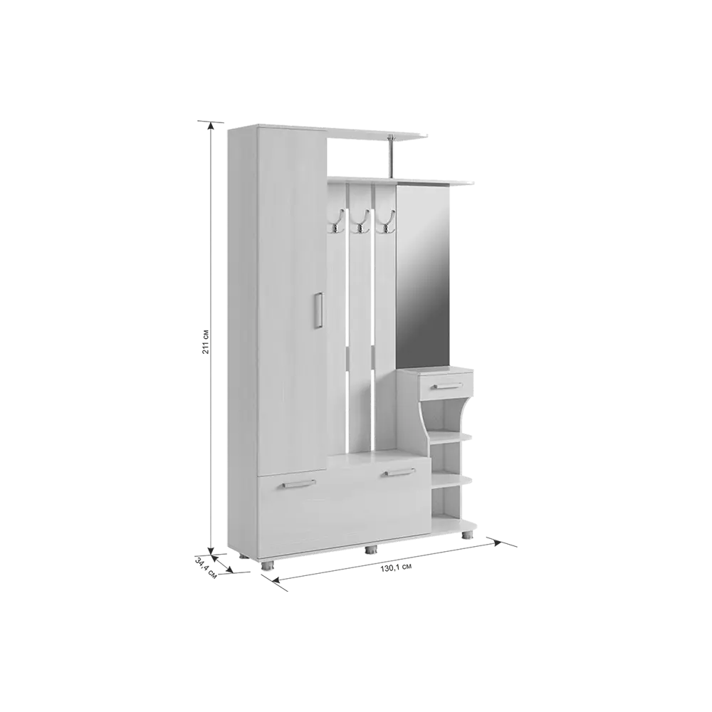 Фото 2 Напольная вешалка Mebelson Барселона 130.1x211x34 см ЛДСП цвет дуб Фото 2 Напольная вешалка Mebelson Барселона 130.1x211x34 см ЛДСП цвет дуб