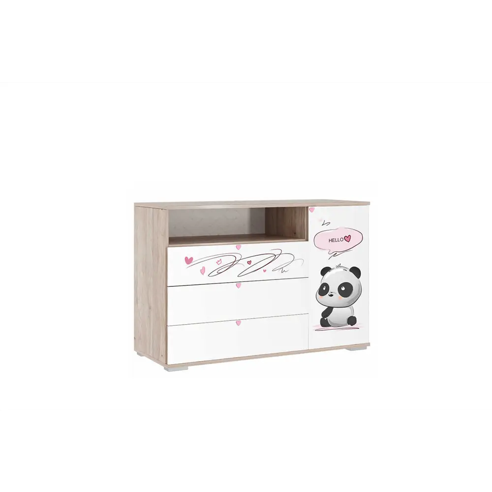 Фото Комод Mebelson Панда 4 ящика 105x42x73 см ЛДСП цвет дуб мария/белый Фото Комод Mebelson Панда 4 ящика 105x42x73 см ЛДСП цвет дуб мария/белый