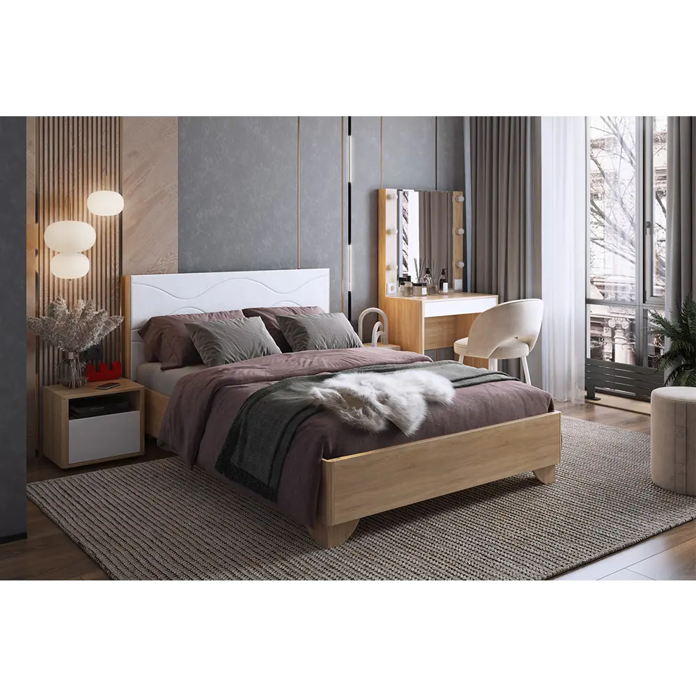 Фото 4 Тумба прикроватная Mebelson 45x39x40 см 1 ящик ЛДСП цвет белый, дуб сонома Фото 4 Тумба прикроватная Mebelson 45x39x40 см 1 ящик ЛДСП цвет белый, дуб сонома