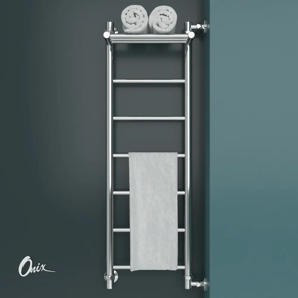 Фото 2 Полотенцесушитель водяной с полкой лесенка Onix Classic plus right 30x100 см 1/2" нержавеющая сталь цвет хром Фото 2 Полотенцесушитель водяной с полкой лесенка Onix Classic plus right 30x100 см 1/2" нержавеющая сталь цвет хром